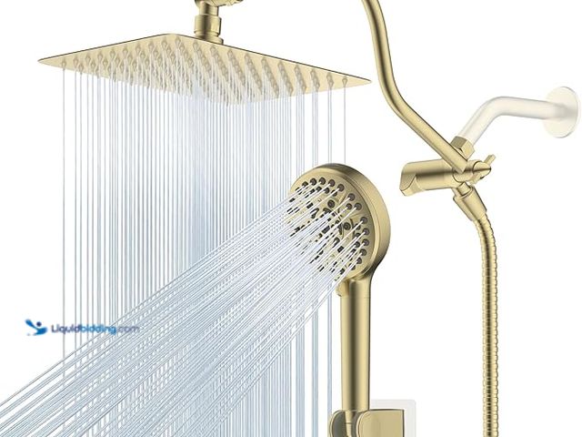 Lot 49-5433540 - Hibbent All Metal Shower Head, 10'' High Pressure Rainfall Shower Head/Handheld Showerhead Combo wit...