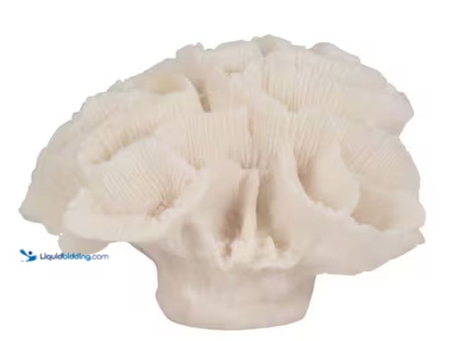 Lot 49-2001070 - Liv & Skye Ivory 6 in. x 4 in. Resin Novelty Coastal Petal Coral Figurine, Model # 19616-01, Unused....