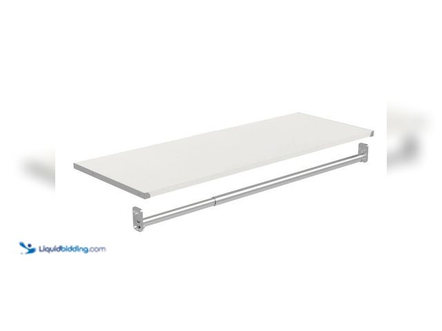 Lot 49-5453483 - ClosetMaid 36.02 in. W White Modular Storage Shelf and Hang Rod Kit Wood Closet System. [Model # 456...