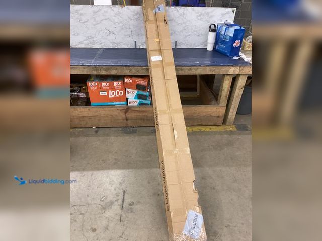 Lot 49-5486788 - 4 Piece 94.5'' x 7.9'' Wood Wall Panels (Light Walnut) Item is unused, damage to box