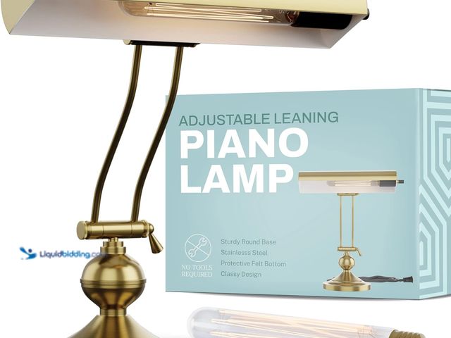 Lot 49-5410295 - Home Intuition Classic Antique Retro Adjustable Leaning Piano Lamp Banker Desk Light (Brushed Brass)...