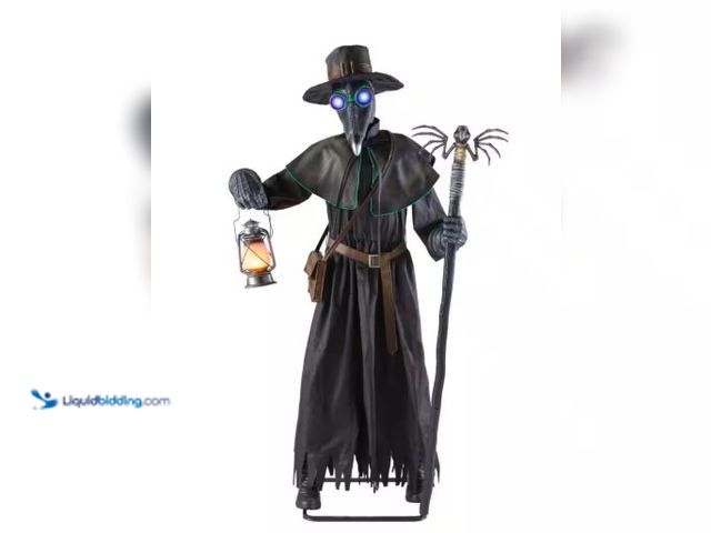 Lot 49-1527188 - Home Accents Holiday 7 ft. Gruesome Grounds Animated LED Plague Doctor, Model # 24PA00482, Unused, U...