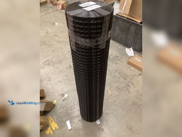 Lot 49-5573503 - Fencer Wire 14 Gauge Black Vinyl Coated Welded Wire Mesh Size 1 inch by 1 inch (4 ft. x 50 ft.), Unu...