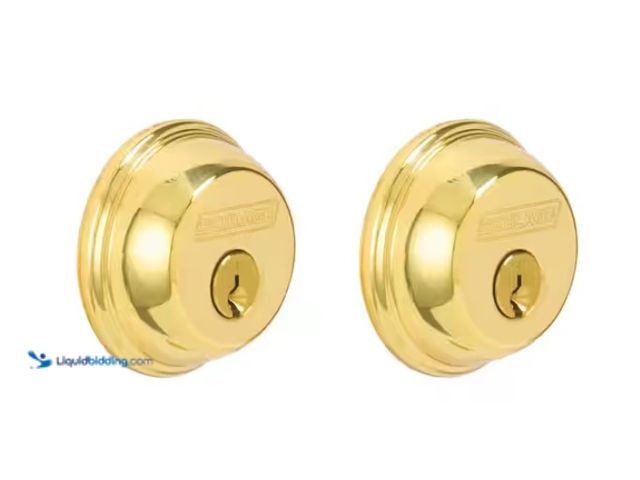 Lot 49-3433357 - Lot of (4) Schlage B62 Series Bright Brass Double Cylinder Deadbolt Certified Highest for Security a...