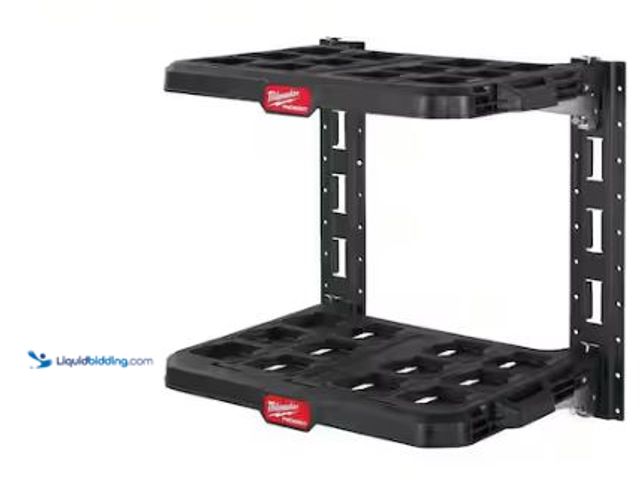 Lot 49-1624778 - Milwaukee PACKOUT 20 in. H x 22 in. W Slatwall Accessories Black Resin Racking Kit with Metal Reinfo...