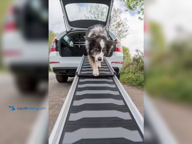 Lot 49-2001541 - TRIXIE Heavy-Duty 69 in. Telescoping Pet Ramp, Lightweight Aluminum, Portable Dog Ramp, Car Ramp, Ex...