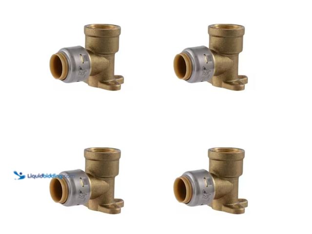 Lot 49-1575863 - SharkBite Max 1/2 in. Push-to-Connect x FIP Brass 90-Degree Drop Ear Elbow Fitting Pro Pack (4-Pack)...