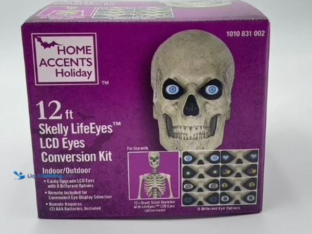Lot 49-5396716 - Home Accents Halloween 12 ft. Skeleton Skelly LifeEyes LCD Eyes Conversion Kit (UNUSED)