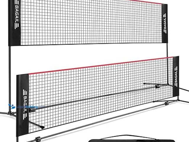 Lot 49-5411640 - BAGAIL Badminton Net, Height Adjustable Kids Volleyball Net, Foldable Nylon Net 10 ft/14ft/17ft Wide...