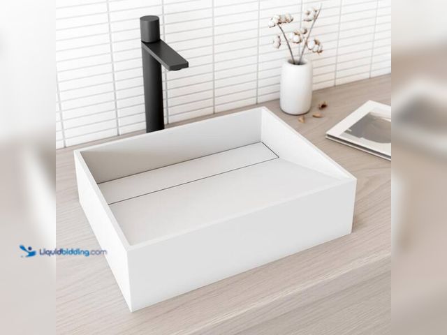 Lot 49-5446918 - VIGO
Starr Modern White Matte Stone 17 in. L x 13 in. W x 5 in. H Rectangular Vessel Bathroom Sink....