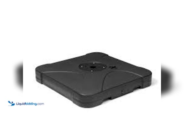 Lot 49-5415212 - Pellebant 230 lbs. Fillable Patio Offset Cantilever Umbrella Base in Black. Model # PB-UB007BLK. Unu...