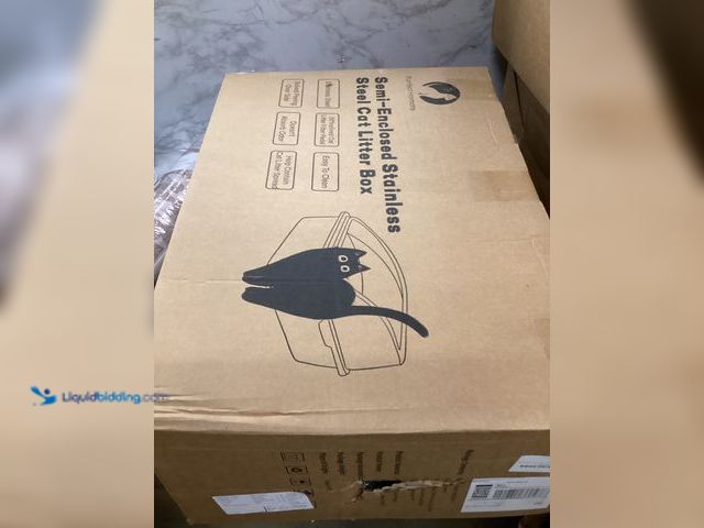 Lot 49-5407813 - Purrfect Harmony Extra Large Semi-Enclosed Stainless Steel Cat Litter Box.  Unused