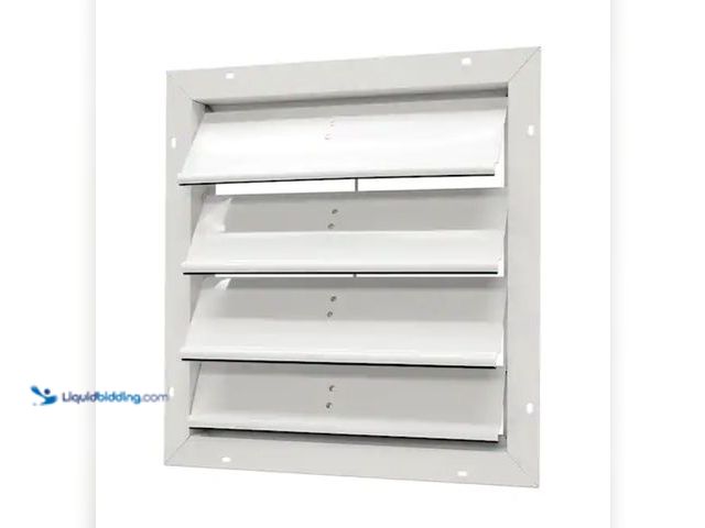 Lot 49-2001539 - Master Flow 19.25 in. x 19.25 in. Square White Aluminum Automatic Shutter Gable Louver Vent, Model #...