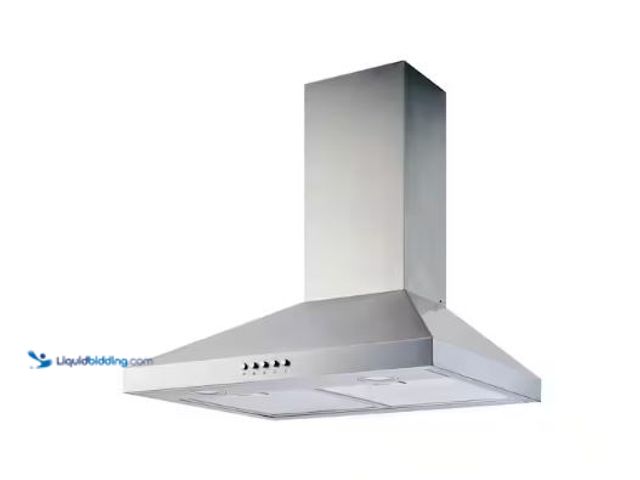 Lot 49-1549222 - Vissani Siena 30 in. 350CFM Convertible Pyramid Wall Mount Range Hood in Stainless Steel with Charco...