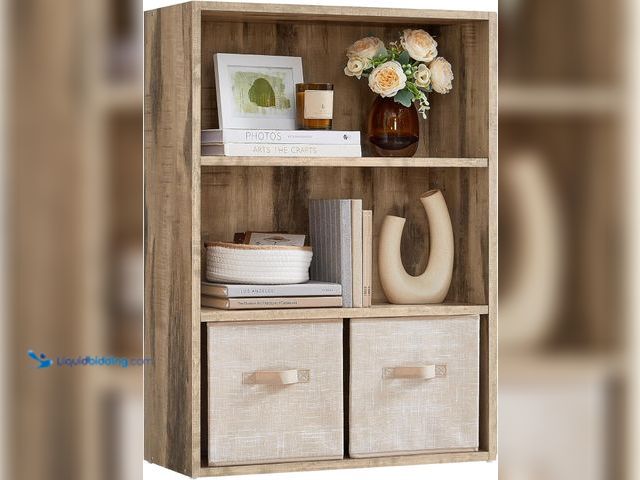 Lot 49-3531725 - VASAGLE Custos Collection - Bookshelf, 3-Tier Bookcase, Book Shelf, Open Storage Shelf, 9.4 x 23.6 x...