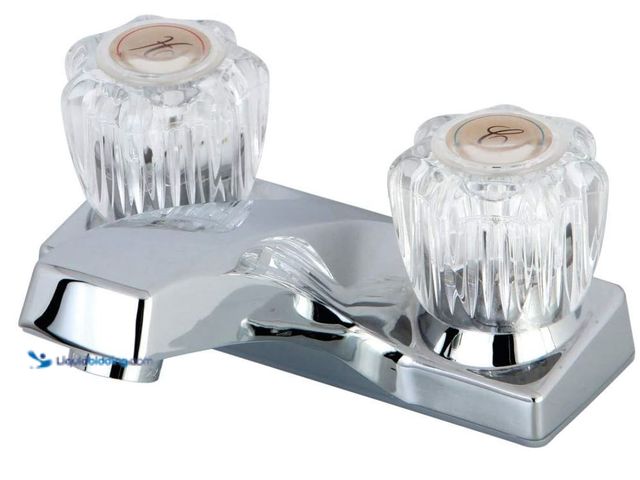 Lot 49-2006309 - Kingston Brass FB101LP 3-3/8-Inch in Spout Reach Columbia 4-Inch Centerset Faucet Without Pop-Up, Po...
