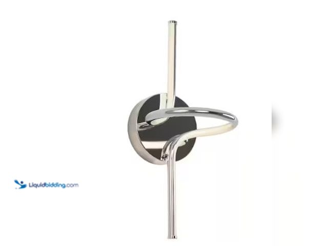Lot 49-1516697 - Artika Swirl Mini 8.9 in. 1-Light Chrome Modern Dimmable Integrated LED 3 CCT Wall Sconce for Bathro...