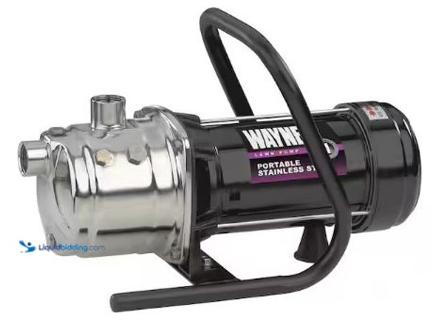 Lot 49-1625443 - Wayne 1 HP Stainless Steel Portable Sprinkler Pump, Model # PLS100, Unused, Powers on.  Ref#HD0707