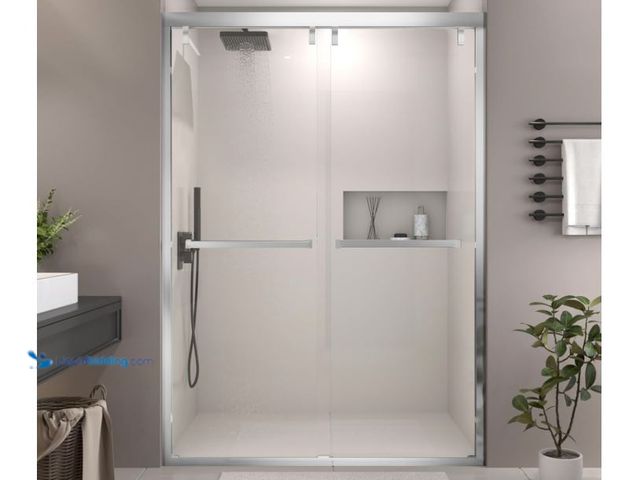 Lot 49-5514030 - Bathbliss 60" W x 76" H Sliding Tub Shower Door with 8mm Clear Tempered Safety Glass, Soft Close Sys...