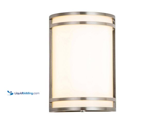 Lot 49-5413127 - 1-Light Brushed Nickel Dimmable 15-Watt LED Wall Light with Acrylic Shade Unused