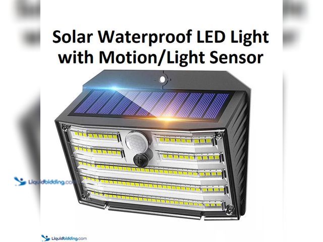 Lot 49-5388235 - Outdoor Solar Waterproof LED Light with Motion/Light Sensor - NEW - Featuring 126 bright LED chips.&...