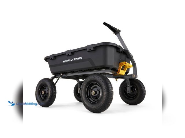 Lot 49-5416098 - GORILLA CARTS 12 cu. ft. Patented Super Heavy-Duty Poly Dump Garden Cart, 1,600 lbs., 48 in. x 34 in...