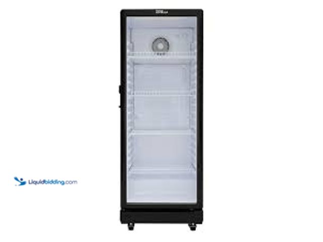 Lot 49-5471189 - Premium LEVELLA 7.1 cu. ft. Commercial Upright Display Refrigerator Glass Door Beverage Cooler in Bl...