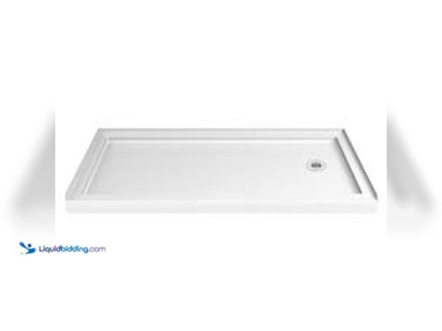 Lot 49-5448233 - DreamLine SlimLine 60 in. x 36 in. Single Threshold Shower Pan Base in White with Right Hand Drain. ...