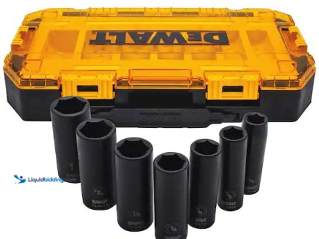 Lot 49-2025098 - (7-Piece) DEWALT 1/2 in. Drive SAE Deep Impact Socket Set, Model # DWMT74736, MSRP $43.99, New.