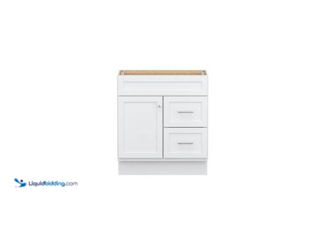 Lot 49-5558964 - Glacier Bay Canfield 30 in. Bathroom Vanity Cabinet without Top in White (Assembled) Model # HAWHT30...
