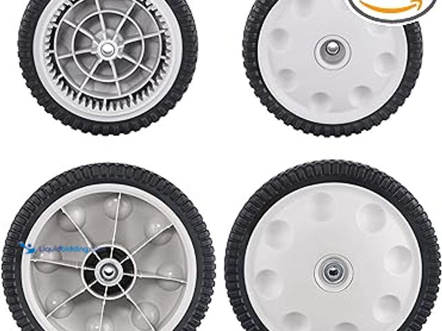 Lot 49-3527660 - CheeMuii 4 Pack Lawn Mower Wheels 2 Pcs 12" Rear Wheels Replace for MTD 734-04019 734-04127 2 Pcs 8"...