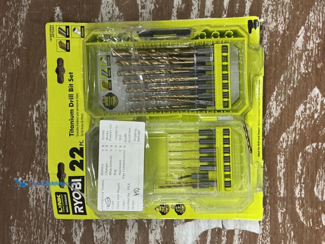 Lot 49-5539838 - RYOBI 22-Piece Titanium Drill Bit Set. Model # A972203. Unused