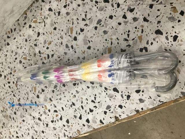 Lot 49-5478435 - Totes Colorful Clear Umbrellas Item is unused in a PK of 2.