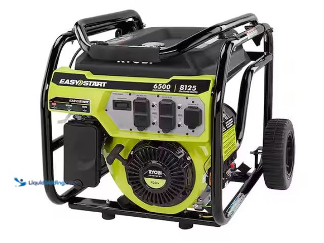 Lot 49-1578322 - RYOBI 8125-Watt Gasoline Powered Portable Generator with CO Detect Shutdown Sensor, Model # RY906500...