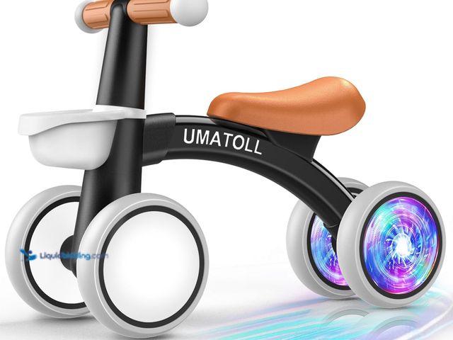 Lot 49-5410671 - Umatoll Colorful Lighting Baby Balance Bike Toys for 1 Year Old Boys Gifts, Adjustable Seat Baby Wal...