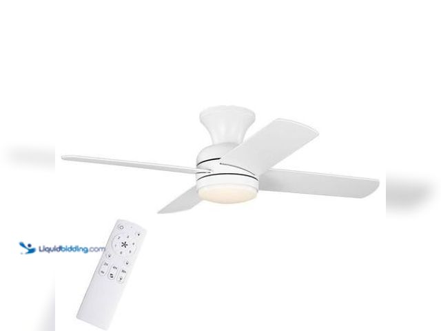Lot 49-5548922 - Hampton Bay Cardiff 42 in. Matte White Flush Mount Standard Indoor Ceiling Fan with White Adjustable...