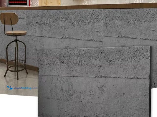 Lot 49-1574710 - (32) sq. ft. of Art3dwallpanels 1.18 in. x 23.6 in. x 48.4 in. Gray Stone Texture Finish Square Edge...
