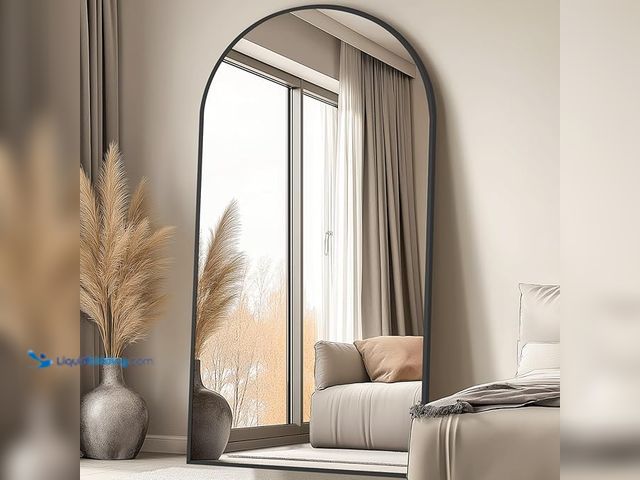 Lot 49-1550275 - MELOMOIR Arched Oversized Floor Mirror, 81"x41", Full Body Mirror for Bedroom/Living Room, Black Fra...