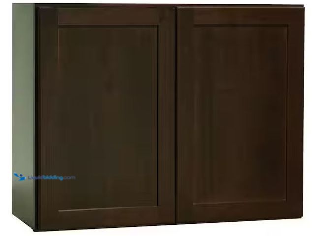 Lot 49-5478560 - Hampton Bay
Shaker 30 in. W x 12 in. D x 24 in. H Assembled Wall Bridge Cabinet in Java Internet # ...