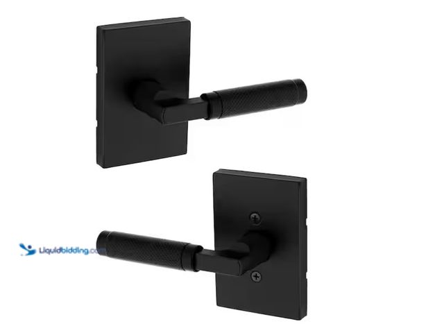 Lot 49-1571597 - Lot of (6) Kwikset Prava Matte Black Hall/Closet Reversible Door Handle, Model # 720PVL RCT 514 CP, ...
