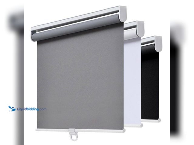 Lot 49-5437769 - Aosky Cordless Blackout Roller Shade, Thermal Insulated, Easy Install, Polyester, Best for Kids, Gra...