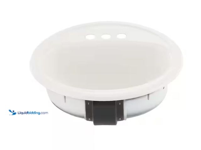 Lot 49-1579000 - Bootz Industries Laurel Round Drop-In Bathroom Sink in White Model # 021-2435-00, Unused  Ref#SRHD02...