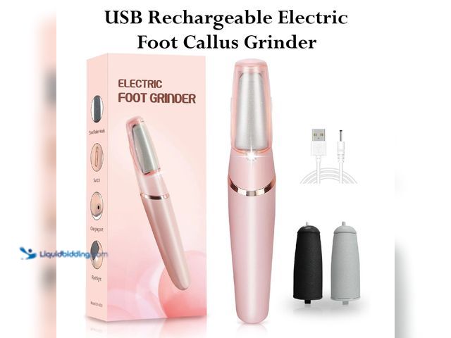 Lot 49-1616165 - USB Rechargeable Professional Electric Foot Callus Grinder File with LED Light Pink - NEW - Enjoy Pr...