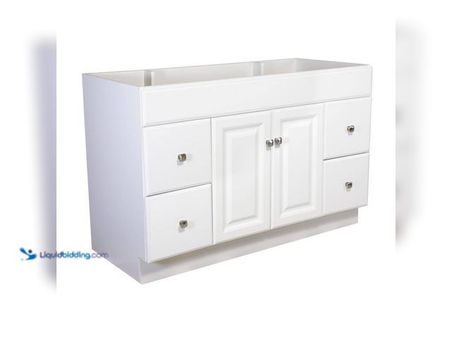 Lot 49-5411125 - Design House
Wyndham 48 in. 2-Door 4-Drawer Bath Vanity Cabinet Only in Semi-Gloss White (Ready to ...
