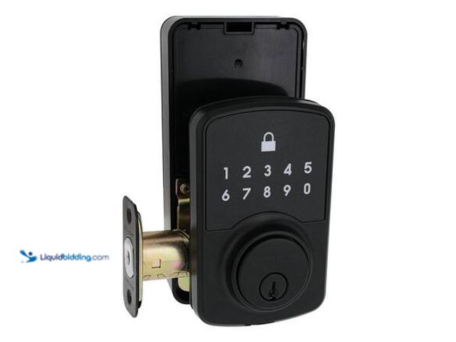 Lot 49-3565265 - Defiant
Square Compact Matte Black Electronic Single Cylinder Deadbolt Wi-Fi Enabled Powered by Hub...