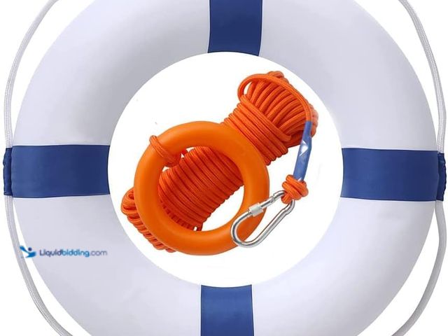Lot 49-3527750 - 20 Inch Life Preserver Ring with Water Floating Lifesaving Rope 98.4FT Set, Swim Foam Buoy Swimming ...