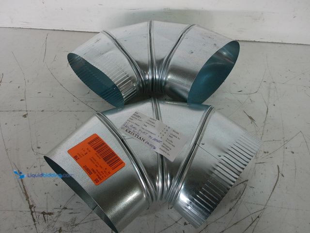 Lot 49-3616905 - Set of (2) Master Flow 6" 90-Degree Oval Flat Elbow - Used to change horizontal direction of oval pi...