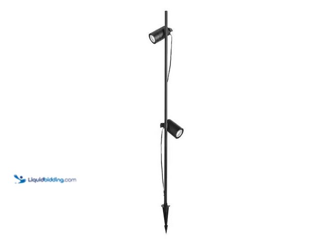 Lot 49-1576407 - Hampton Bay 480 Lumen Low Voltage Black Integrated LED Outdoor Spotlight with 2 Adjustable Spotlight...