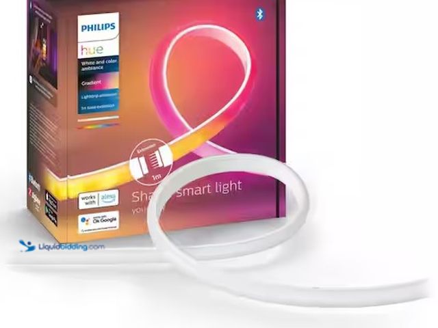 Lot 49-3639345 - Philips Hue 3.3 ft. LED Smart Gradient Color Changing Strip Light Extension with Bluetooth (1-Pack),...