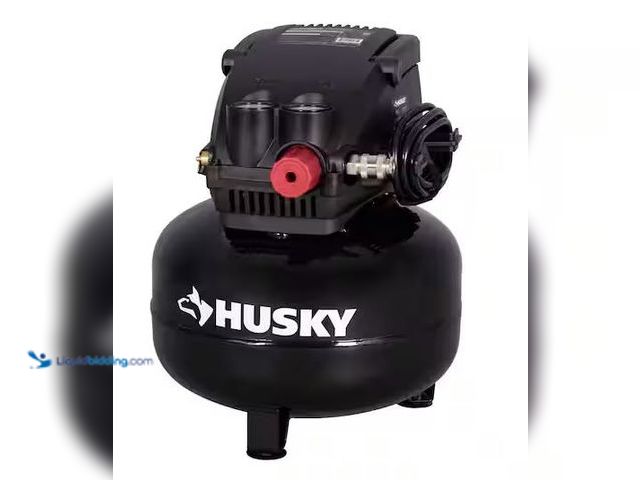 Lot 49-5460675 - Husky
3 Gal. 120 PSI Portable Electric Oil-Free Light Duty Pancake Air Compressor with Fold Down Ha...